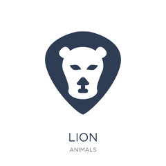 Lion icon. Trendy flat vector Lion icon on white background from animals collection