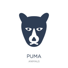 puma icon. Trendy flat vector puma icon on white background from animals collection