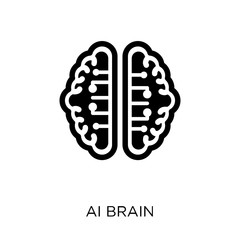 ai Brain icon. ai Brain symbol design from Artificial Intellegence collection. Simple element vector illustration. Can be used in web and mobile.