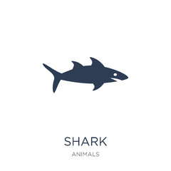 Shark icon. Trendy flat vector Shark icon on white background from animals collection