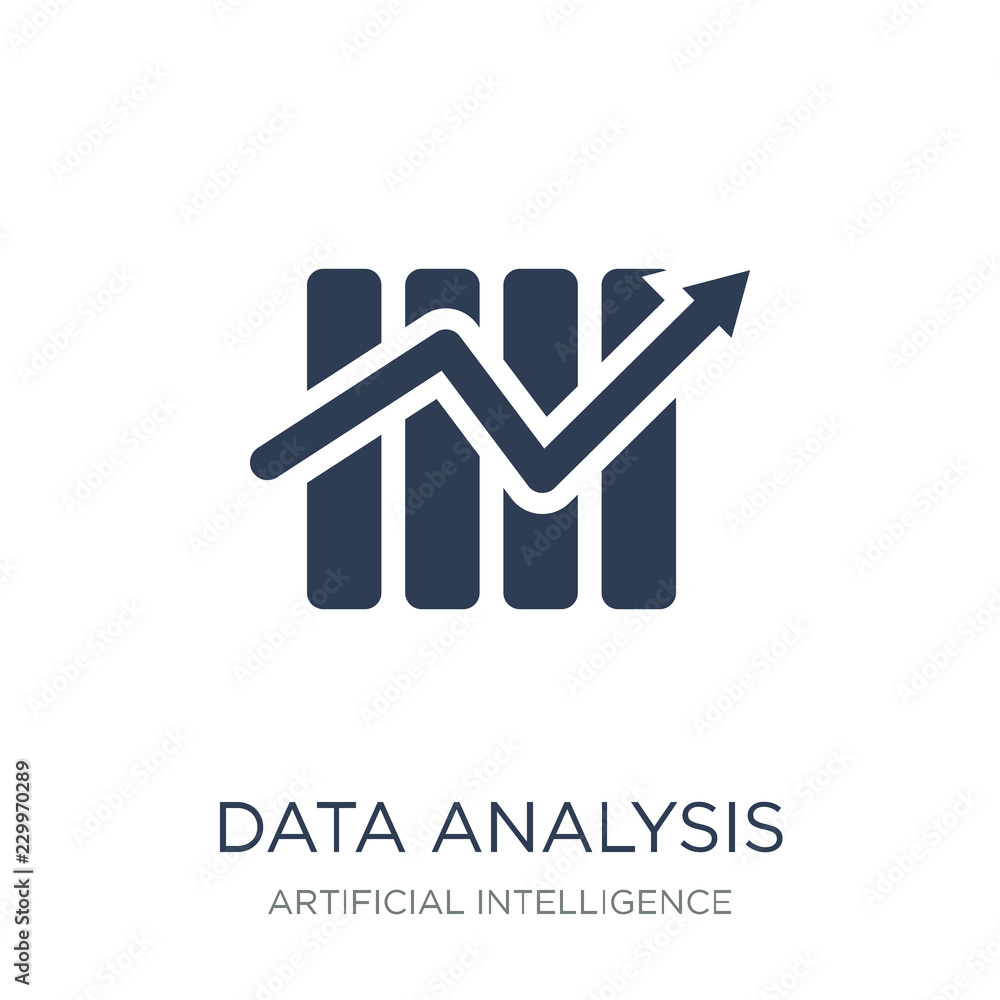 Poster data analysis icon. trendy flat vector data analysis icon on whi