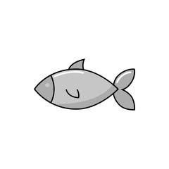Fish flat vector illustration isolated on white background for icon, logotype, mobile app and web design.
