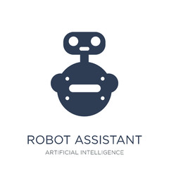 Robot assistant icon. Trendy flat vector Robot assistant icon on