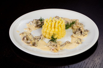 Tasty beef stroganoof