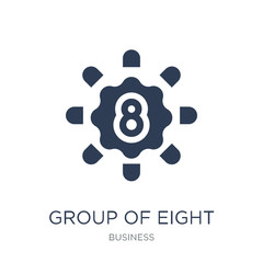 Group of Eight (G8) icon. Trendy flat vector Group of Eight (G8) icon on white background from Business collection