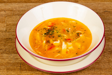 Chicken soup with herbs