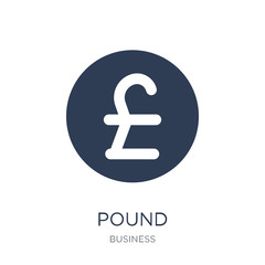Pound icon. Trendy flat vector Pound icon on white background from business collection