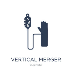 Vertical merger icon. Trendy flat vector Vertical merger icon on white background from business collection