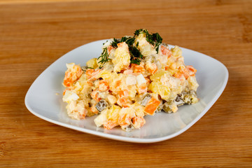 Traditional Russian salad