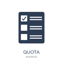 Quota icon. Trendy flat vector Quota icon on white background from business collection - obrazy, fototapety, plakaty