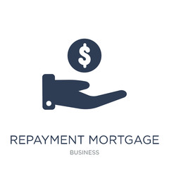Repayment mortgage icon. Trendy flat vector Repayment mortgage icon on white background from business collection