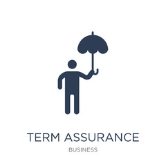 Term assurance icon. Trendy flat vector Term assurance icon on white background from business collection