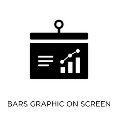 Bars graphic on screen icon. Bars graphic on screen symbol design from Analytics collection.