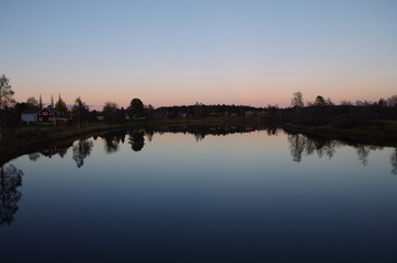 Fototapeta premium sunset over the lake