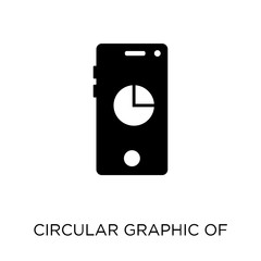 Circular graphic of mobile icon. Circular graphic of mobile symbol design from Analytics collection.