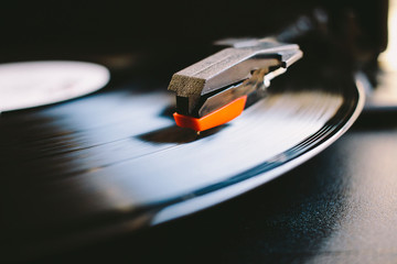 vinyl record on turntable