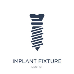 Implant Fixture icon. Trendy flat vector Implant Fixture icon on white background from Dentist collection