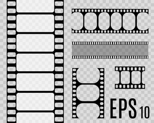 Film strip, Vector illustration. Set