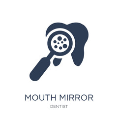 Mouth Mirror icon. Trendy flat vector Mouth Mirror icon on white background from Dentist collection