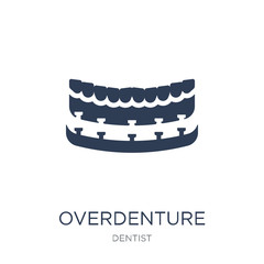 Overdenture icon. Trendy flat vector Overdenture icon on white background from Dentist collection