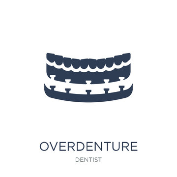 Overdenture icon. Trendy flat vector Overdenture icon on white background from Dentist collection
