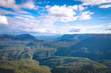 Landscape of Blue Mountains National Park in New South Wales, Australia