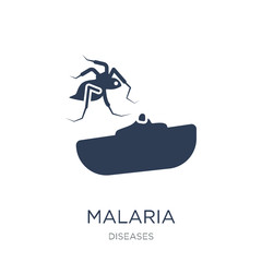 Malaria icon. Trendy flat vector Malaria icon on white background from Diseases collection