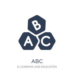 Abc icon. Trendy flat vector Abc icon on white background from E-learning and education collection