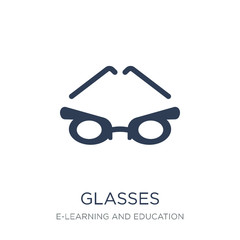 Glasses icon. Trendy flat vector Glasses icon on white background from E-learning and education collection