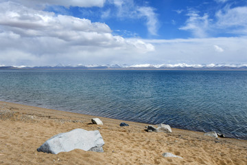 Tibet, lake Nam-Tso (Nam Tso) in summer, 4718 meters above sea level.  Place of power
