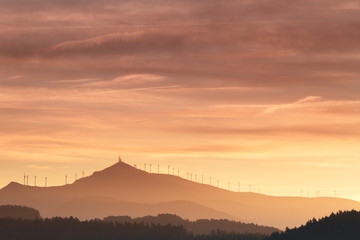 Wind farm in Oiz mountain (Bizkaia, Basque Country).