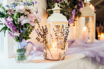 Wedding decoration with flowers and vintage elements