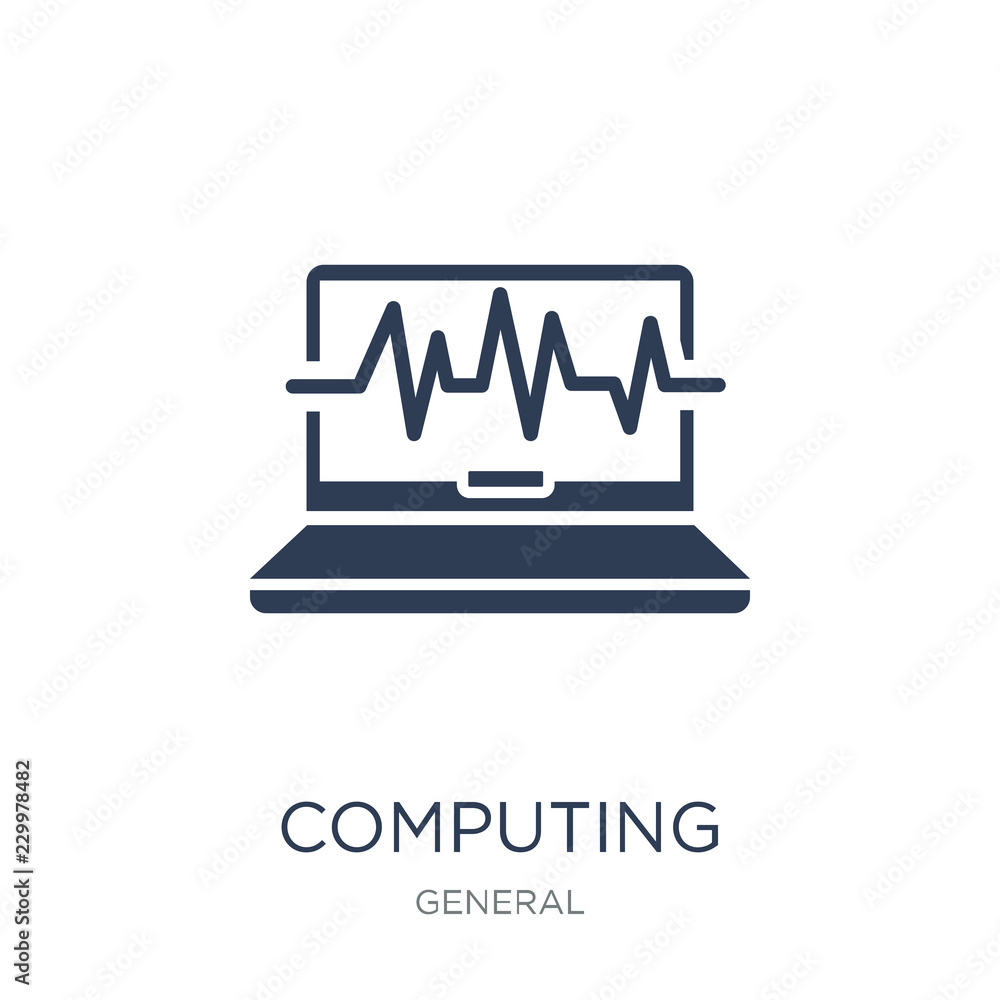 Poster computing technology icon. trendy flat vector computing technology icon on white background from gen