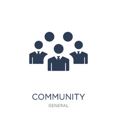 community icon. Trendy flat vector community icon on white background from general collection