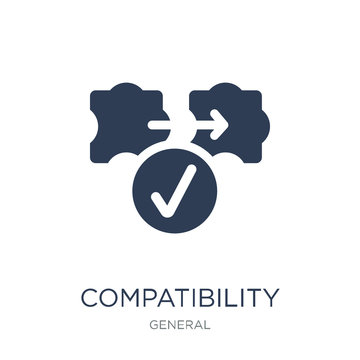 compatibility icon. Trendy flat vector compatibility icon on white background from general collection