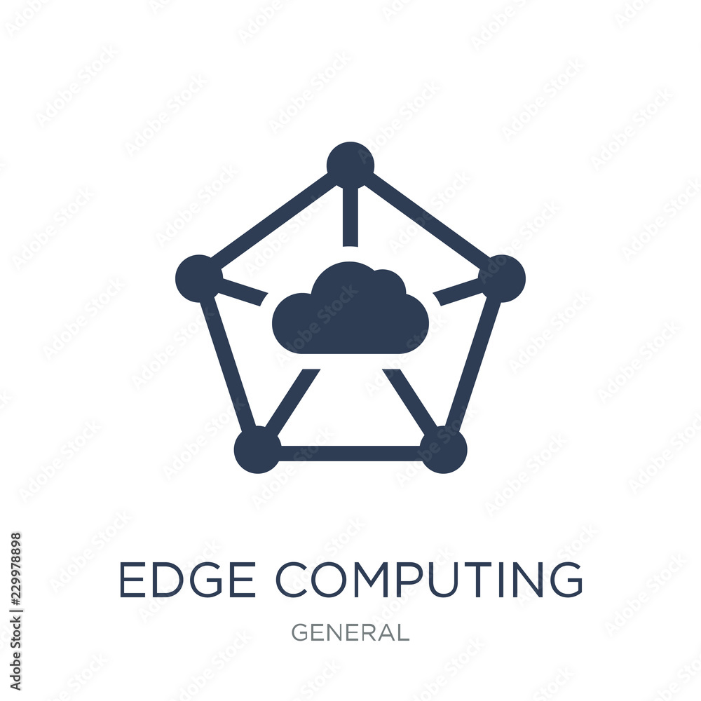 Poster edge computing icon. trendy flat vector edge computing icon on white background from general collect