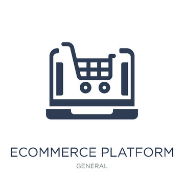 Ecommerce Platform Icon. Trendy Flat Vector Ecommerce Platform Icon On White Background From General Collection