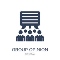 group opinion icon. Trendy flat vector group opinion icon on white background from general collection