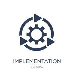 implementation icon. Trendy flat vector implementation icon on white background from general collection