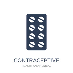 Contraceptive pills icon. Trendy flat vector Contraceptive pills icon on white background from Health and Medical collection