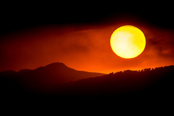Sunset over mountain
