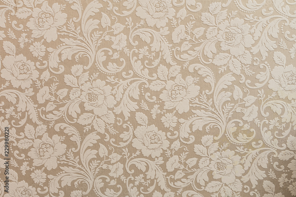 Wall mural vintage wallpaper with flowers
