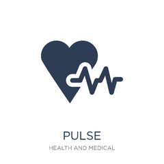 Pulse icon. Trendy flat vector Pulse icon on white background from Health and Medical collection