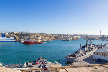 Fototapeta na wymiar Floriana, Malta. The training ship 