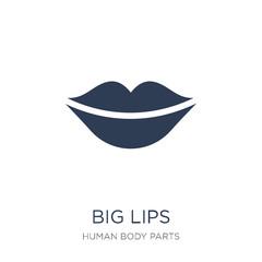Big Lips icon. Trendy flat vector Big Lips icon on white background from Human Body Parts collection