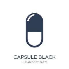 Capsule black and white variant icon. Trendy flat vector Capsule black and white variant icon on white background from Human Body Parts collection