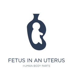 Fetus in an uterus icon. Trendy flat vector Fetus in an uterus icon on white background from Human Body Parts collection