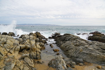 Fototapeta na wymiar View of the ocean from Vina Del Mar Chile