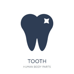Tooth icon. Trendy flat vector Tooth icon on white background from Human Body Parts collection