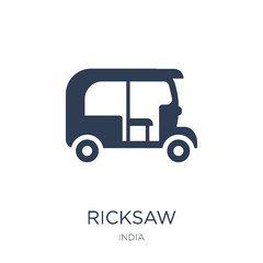 Ricksaw icon. Trendy flat vector Ricksaw icon on white background from india collection